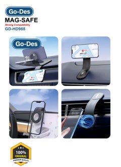 GO-DES Magnetic Car Mobile Holder Go-Des Premium Quality Super Strong Magnetic Freely Foldable Car Phone Holder GD-HD988  - Image 5