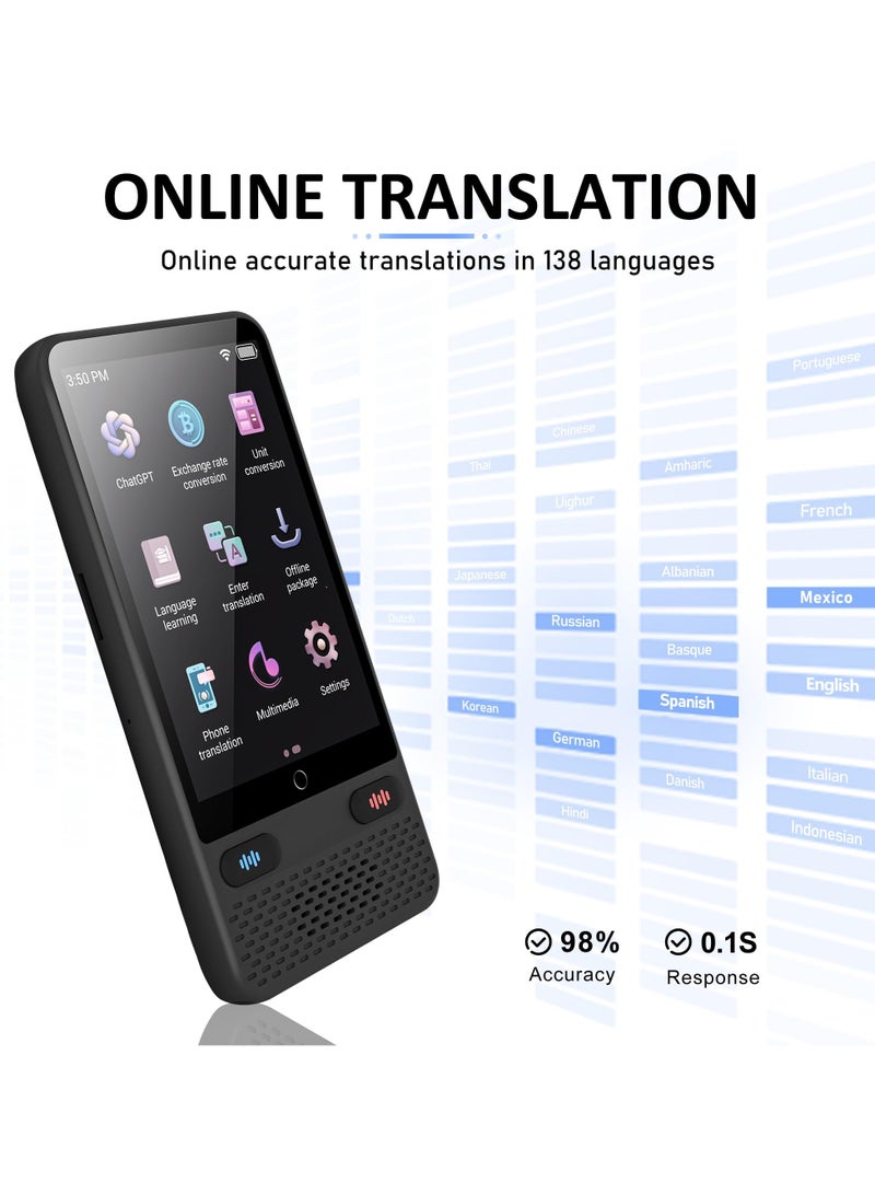 NajmStyle Language Translator Device No WiFi Needed, Real Time Two Way Language Translator 138 Languages Supported, Online/Offline/AI/Voice/Photo Translation, Instant Translator for Business, Learning & Travel - Image 3