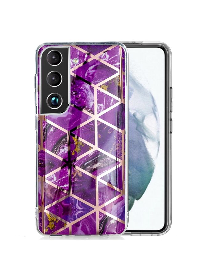 BGM Case Cover For Samsung Galaxy S22+ 5G Electroplating TPU Protective Phone Case Purple Rhombus