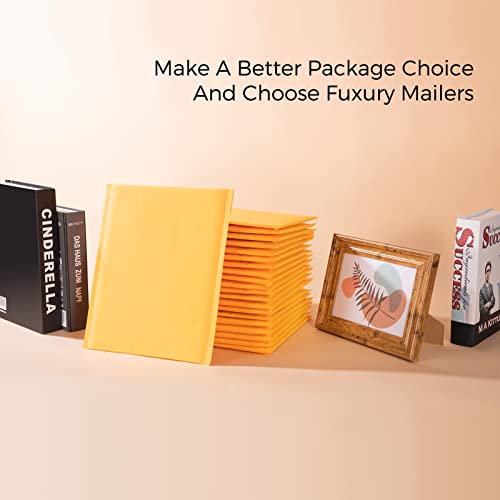 Fuxury Kraft Bubble Mailer 10.5X16 Inch 25 Pack,Strong Adhesion Padded Envelopes,Usable Size 10.5X15", Self Seal Bubble Envelopes,Waterproof Padded Mailers Packaging for Small Business,#5 Yellow - Image 4