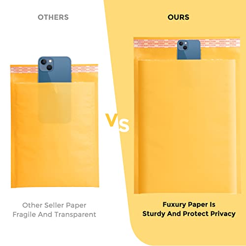 Fuxury Kraft Bubble Mailer 10.5X16 Inch 25 Pack,Strong Adhesion Padded Envelopes,Usable Size 10.5X15", Self Seal Bubble Envelopes,Waterproof Padded Mailers Packaging for Small Business,#5 Yellow - Image 5