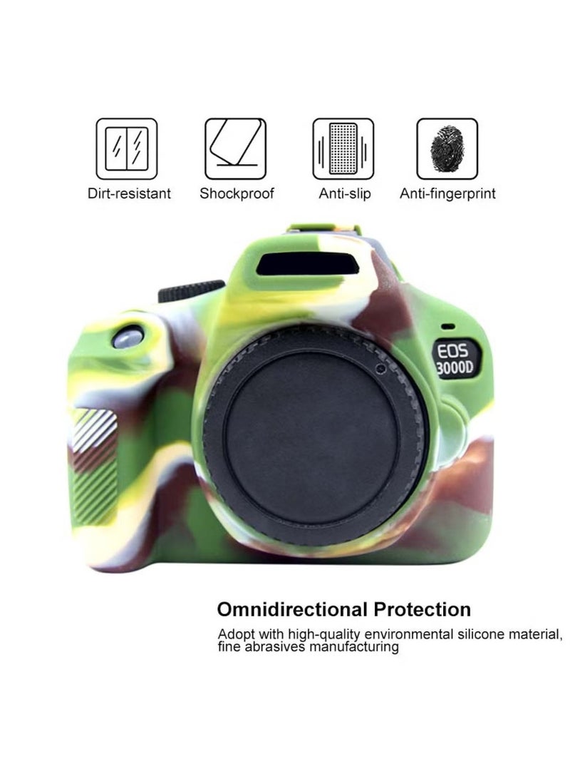 بولوز غطاء PULUZ السيليكوني الناعم لكاميرا Canon EOS 3000D / 4000D – غطاء واقي مرن مضاد للخدوش والصدمات، تصميم خفيف الوزن ومتين، وصول كامل للأزرار، متوافق مع الحامل الثلاثي(تمويه) - Image 3