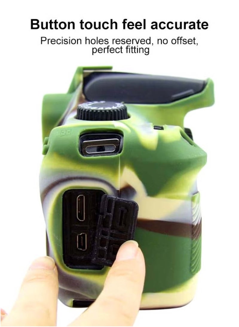 بولوز غطاء PULUZ السيليكوني الناعم لكاميرا Canon EOS 3000D / 4000D – غطاء واقي مرن مضاد للخدوش والصدمات، تصميم خفيف الوزن ومتين، وصول كامل للأزرار، متوافق مع الحامل الثلاثي(تمويه) - Image 4