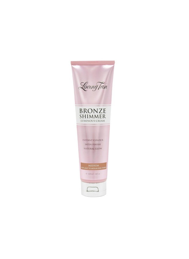 Loving Tan - Bronze Shimmer Luminous Cream Medium Streak Free Natural Looking Instant Sunless Tanner 6+ Self Tanning Applications Per Tube Cruelty Free 4 Fl Oz - Image 1