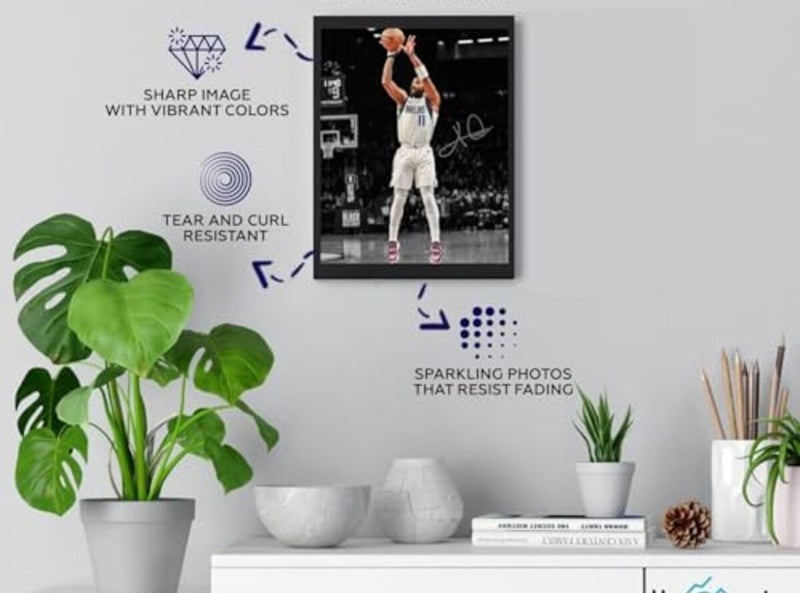 Alayra Framed Kyrie Irving Signed Photo Autograph Print Wall Art Home Decor - Image 2