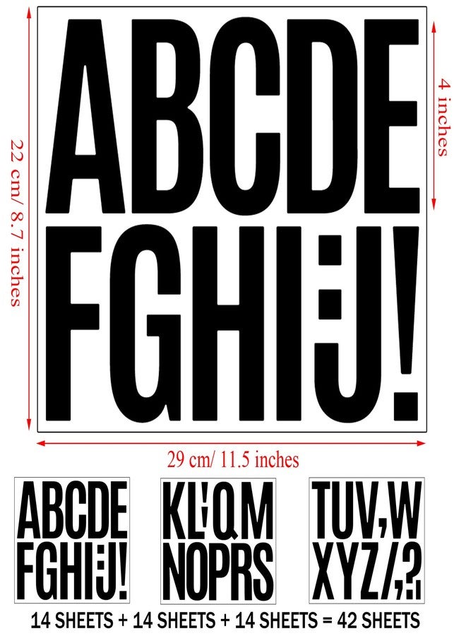 Bemeol 476 Pieces Bulletin Board Letters 4 Inch Large Alphabet Letter Stickers Self Adhesive Stick on Letters for Poster Board School Classroom Home Office Decor(Black) - Image 2