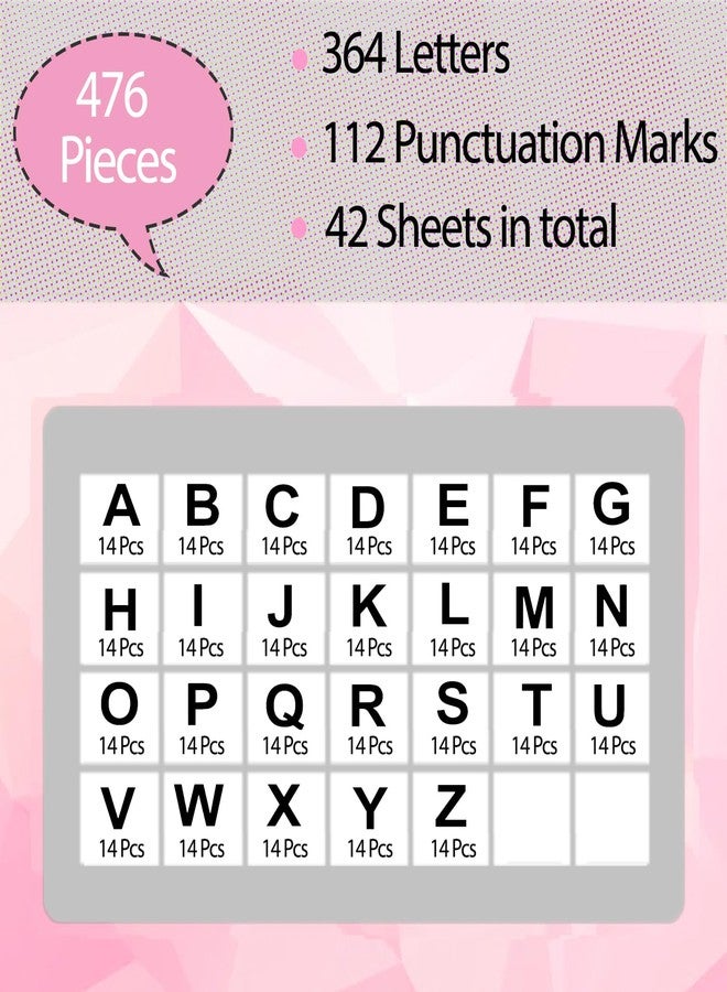 Bemeol 476 Pieces Bulletin Board Letters 4 Inch Large Alphabet Letter Stickers Self Adhesive Stick on Letters for Poster Board School Classroom Home Office Decor(Black) - Image 3