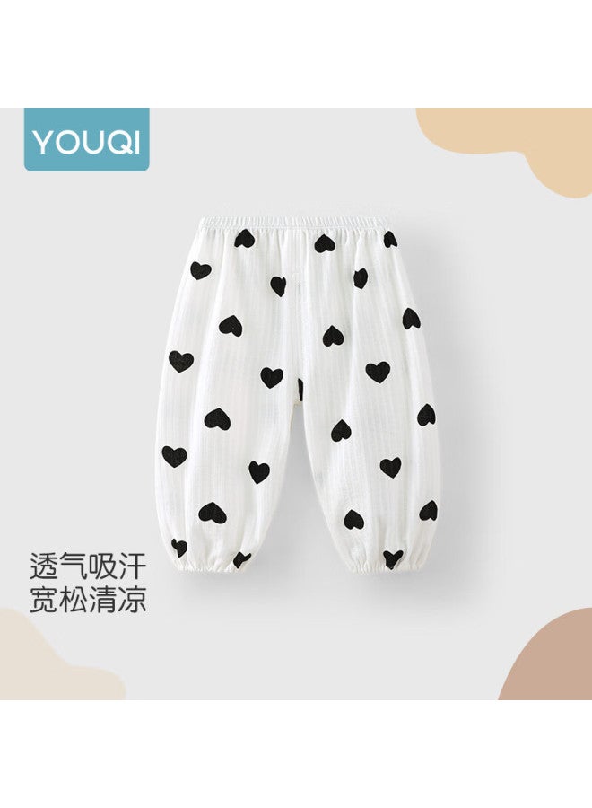 Youqi Baby Pants Summer Ultra-thin Mosquito-proof Breathable Sleeping Pants Uni Baby Lantern Pants Casual Long Pants - Image 1