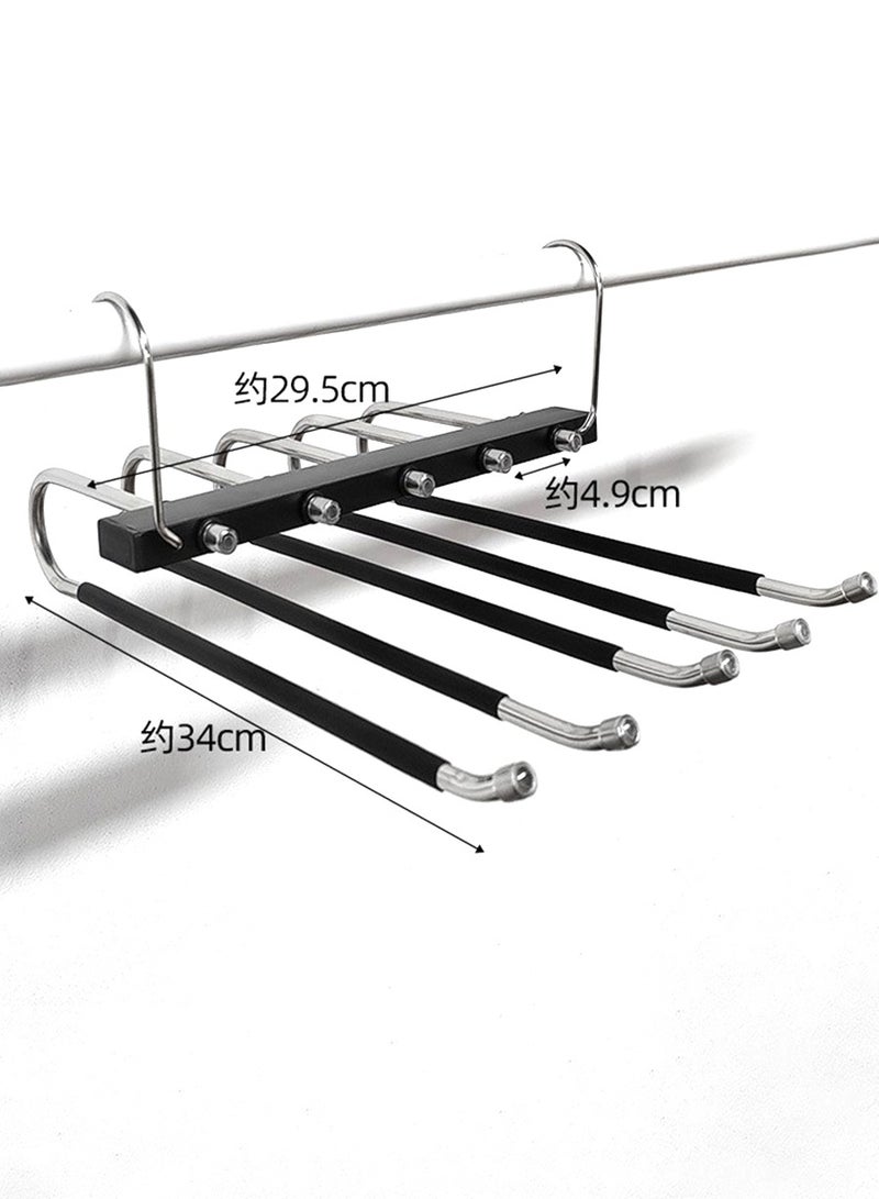 BEIRUI Multifunctional Pants Rack, Space Saving Closet Clothes Rack 5 Tier Multifunctional Pants Rack, Closet Organizer for Clothes Pants Scarf Tie  - Image 3