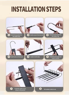 Beirui Multifunctional Pants Rack, Space Saving Closet Clothes Rack 5 Tier Multifunctional Pants Rack, Closet Organizer for Clothes Pants Scarf Tie  - Image 4