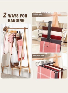 Beirui Multifunctional Pants Rack, Space Saving Closet Clothes Rack 5 Tier Multifunctional Pants Rack, Closet Organizer for Clothes Pants Scarf Tie  - Image 5