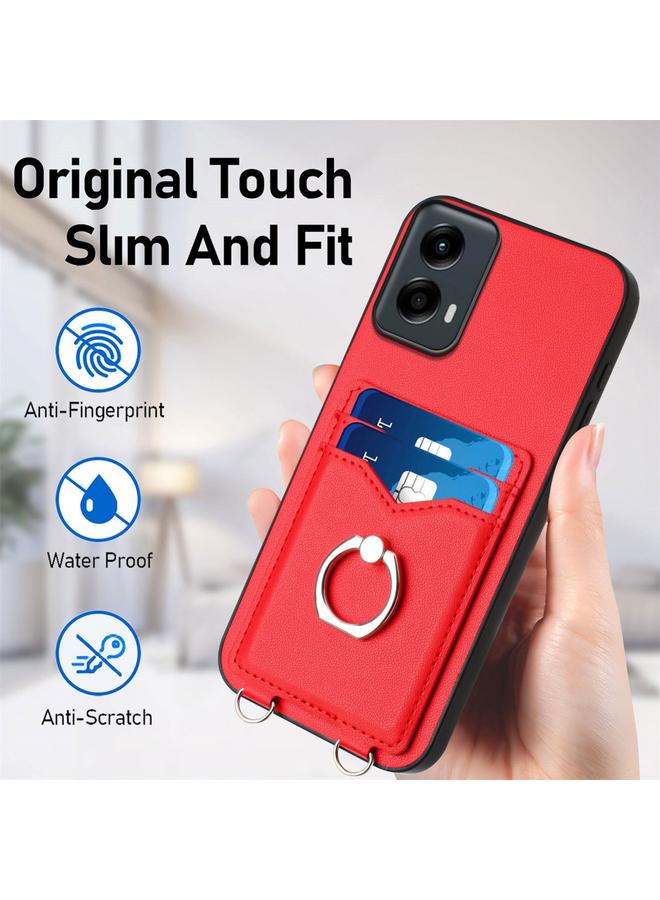 اس-توب جراب لهاتف Motorola Moto G 5G 2024 R20 جراب هاتف مزود بحلقة وحامل للبطاقات - Image 5