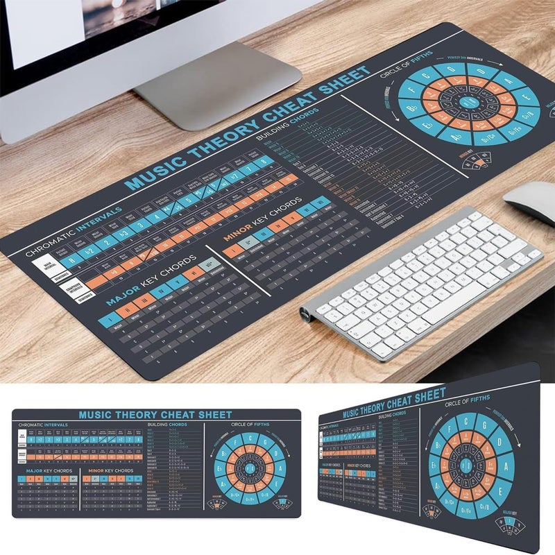 Designfullprint Piano cheat sheet beginners, Music Theory Cheat Sheet Mousepad, Music theory Mouse Mat, Music cheat sheet Mouse Pad, Chords, Musician, Music production, Home studio, Music studio, Beat Making KMH - Image 4