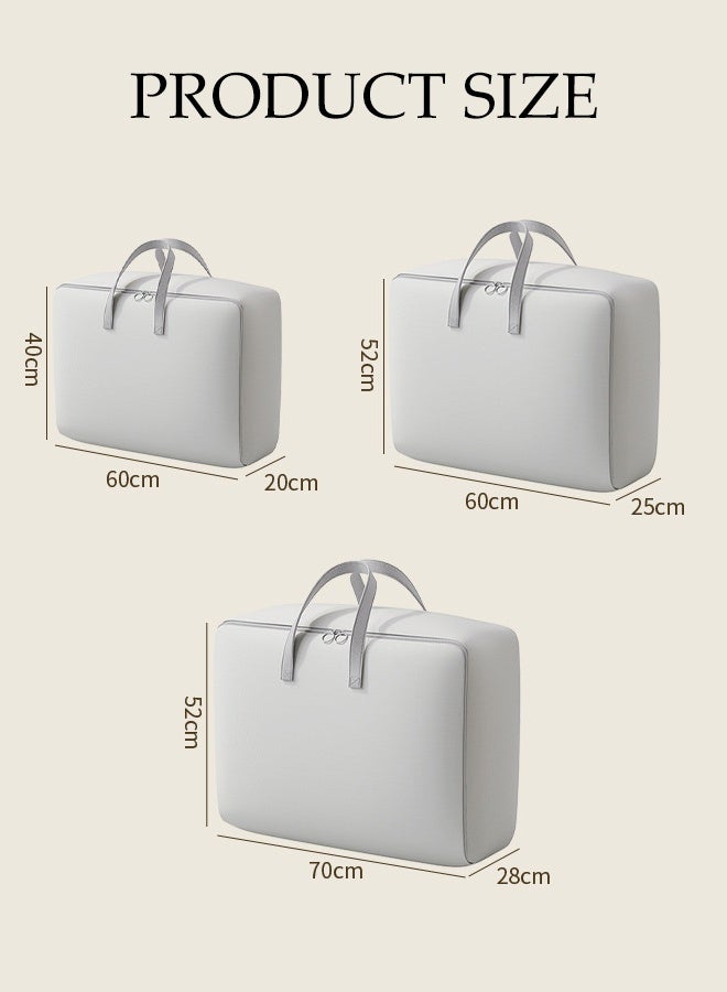DUNISO 3 Pcs Large Clothes Storage Bag，Waterproof Moving Tote Bag，Foldable Storage Containers，With Zipper ，Dustproof,Moisture Proof，for Blankets and Quilts, Bedding, Sweater, Pillow  - Image 2