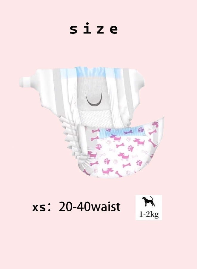 جيرينك 10 قطع حفاضات للحيوانات الأليفة، حفاضات للاستخدام مرة واحدة للكلاب الإناث، مريحة ومضادة للتسرب، حفاضات فائقة الامتصاص للكلاب، تدفئة ناعمة وحفاضات، حفاضات صحية للكلاب من لب الخشب، لفافات قابلة للتعديل للكلاب الإناث، حفاضات ناعمة للكلاب الأليفة، خصر 20-40 سم - Image 2