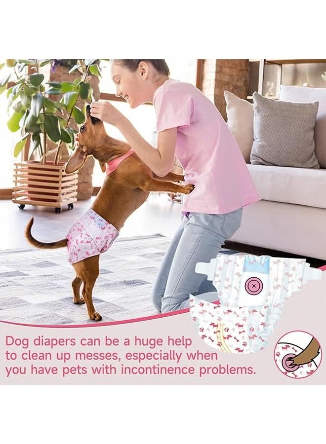 جيرينك 10 قطع حفاضات للحيوانات الأليفة، حفاضات للاستخدام مرة واحدة للكلاب الإناث، مريحة ومضادة للتسرب، حفاضات فائقة الامتصاص للكلاب، تدفئة ناعمة وحفاضات، حفاضات صحية للكلاب من لب الخشب، لفافات قابلة للتعديل للكلاب الإناث، حفاضات ناعمة للكلاب الأليفة، خصر 20-40 سم - Image 4