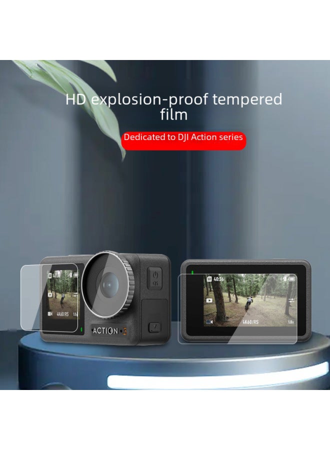 Generic DJI DJI Action3 Accessories HD Tempered Film Dust-proof Scratch-proof Tempered Screen Lens Cover Battery Storage Box-Color:action3 Battery Box - Image 2