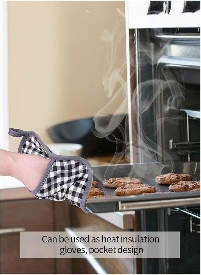 EETU Silicone Oven Mitts,4Pcs Heat Resistant Gloves set,Non-Slip Professional Kitchen Mittens With Soft Quilted Liner For Baking Cooking - Image 4