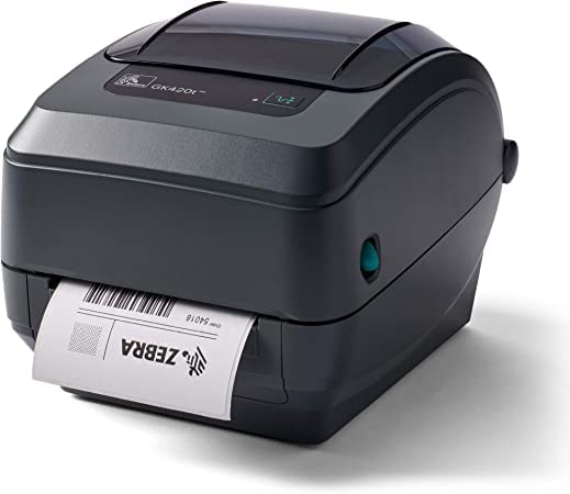 Zebra Technologies زيبرا - طابعة سطح المكتب GK420t لنقل الحرارة للملصقات، الإيصالات، الرموز الشريطية، العلامات، وأساور المعصم - عرض الطباعة 4 بوصة - اتصال USB و Ethernet (مجددة) - Image 1