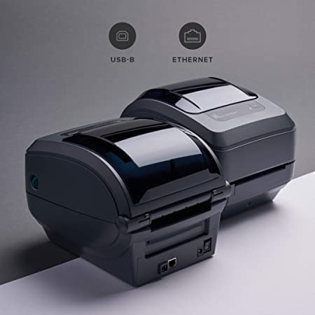 Zebra Technologies زيبرا - طابعة سطح المكتب GK420t لنقل الحرارة للملصقات، الإيصالات، الرموز الشريطية، العلامات، وأساور المعصم - عرض الطباعة 4 بوصة - اتصال USB و Ethernet (مجددة) - Image 3