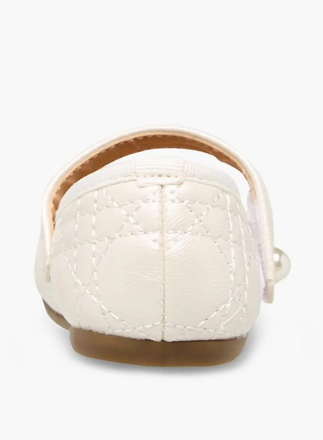 Flora Bella By Shoexpress WHITE Flora Bella Mary Jane Shoes With Hook & Loop, Quilted Design for Women | Best Price UAE