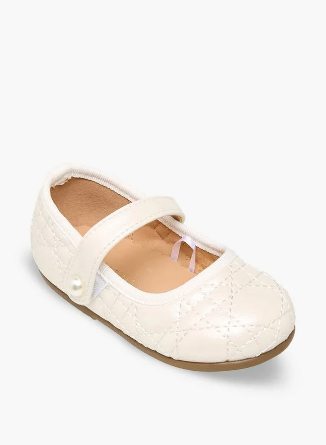 Flora Bella By Shoexpress WHITE Flora Bella Mary Jane Shoes With Hook & Loop, Quilted Design for Women | Best Price UAE