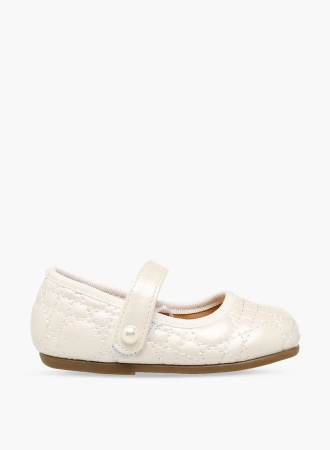 Flora Bella By Shoexpress WHITE Flora Bella Mary Jane Shoes With Hook & Loop, Quilted Design for Women | Best Price UAE