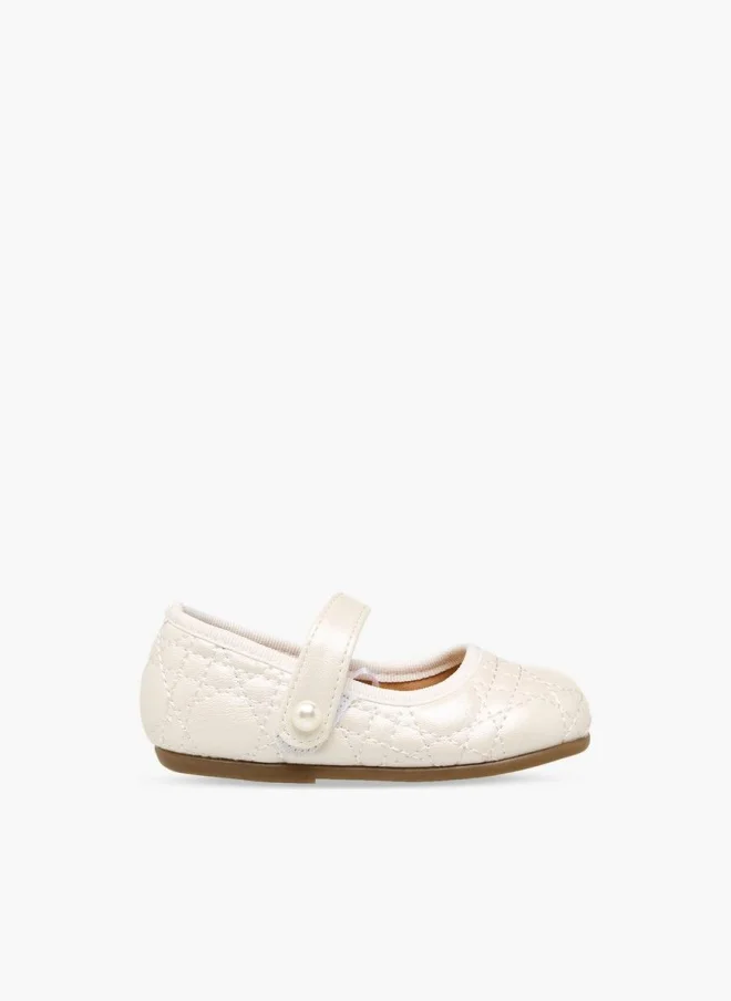 Flora Bella Mary Jane Shoes With Hook & Loop, Quilted Design