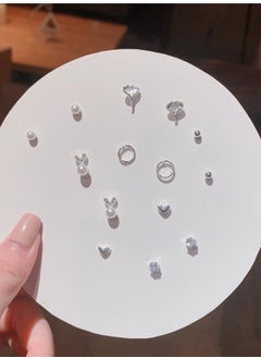7-Pair 925 Silver Ear Nail Earring Combination Set