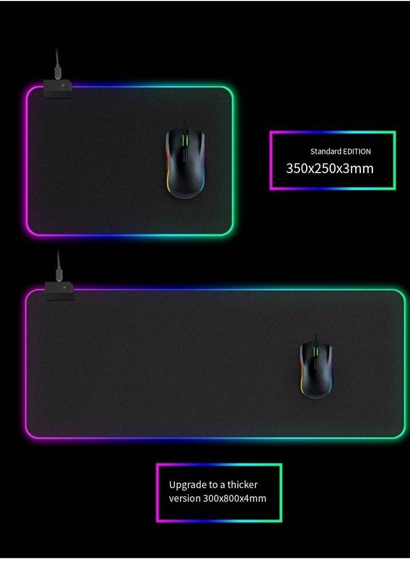 Gaming Mouse Pad, Extra Large Soft Led Extended Mouse pad, anti-slip Rubber Base Computer Keyboard Mat - Image 4