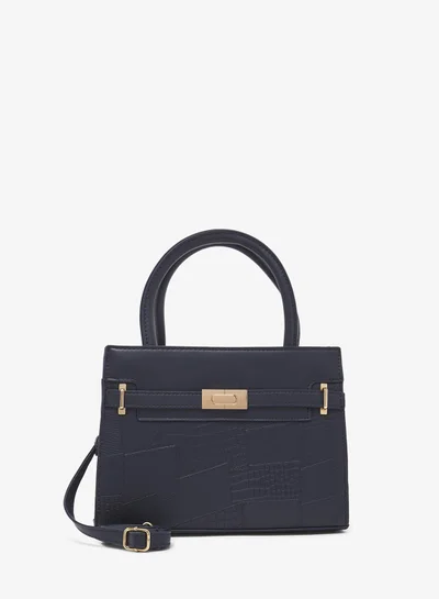 ELLA printed structured satchel with top handle and strap