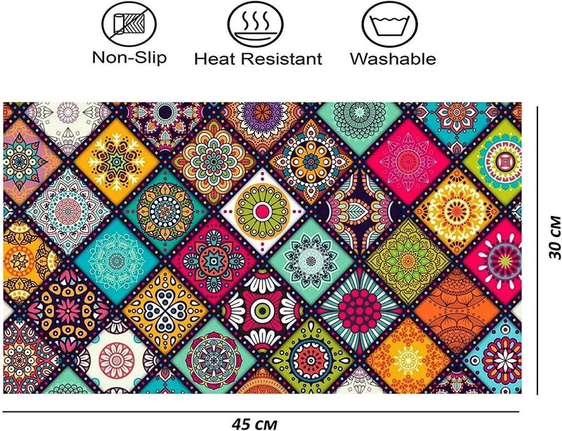 ARS PVC Plastic Printed Rectangular Dining Table Hot Vessels Placemats (45 x 30 cm) - Set of 6 Pieces - Image 2