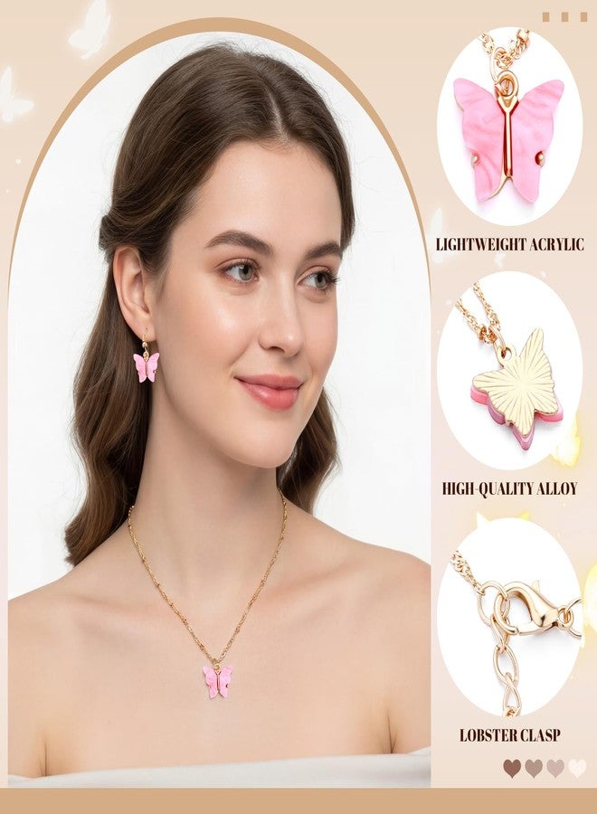 كينغدير مجموعة مجوهرات الفراشات من كينجدر، 27 قطعة، للنساء، تتضمن قلادات وأقراط على شكل فراشات، وقلادات أكريليك ملونة بوهيمية، هدايا مثالية لحفلات الصداقة. - Image 4