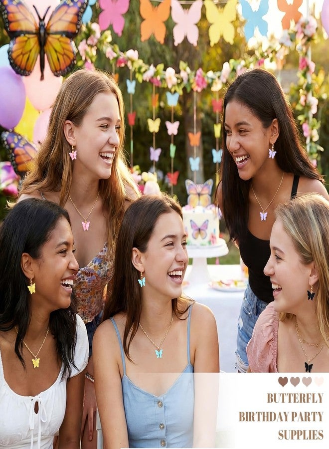 كينغدير مجموعة مجوهرات الفراشات من كينجدر، 27 قطعة، للنساء، تتضمن قلادات وأقراط على شكل فراشات، وقلادات أكريليك ملونة بوهيمية، هدايا مثالية لحفلات الصداقة. - Image 5