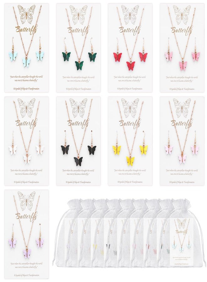 كينغدير مجموعة مجوهرات الفراشات من كينجدر، 27 قطعة، للنساء، تتضمن قلادات وأقراط على شكل فراشات، وقلادات أكريليك ملونة بوهيمية، هدايا مثالية لحفلات الصداقة. - Image 1