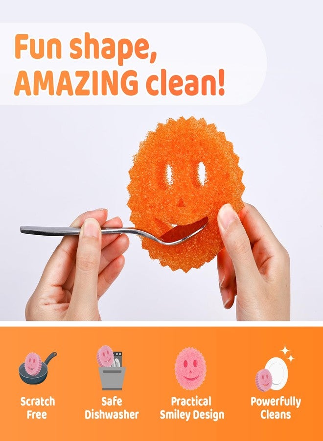Treeroot 12 Colorful Smile Scrub Sponges, Temperature Controlled Dish Sponge, Bulk Kitchen Sponges for Cleaning, Multi Functional Cleaning Sponge for Kitchen, Bathroom, Floor - Image 2