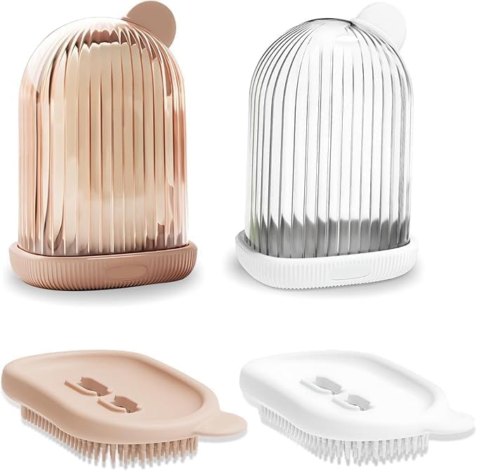 Riviox 2-in-1 Travel Soap Case with Bath Brush - Leakproof & Waterproof Draining Soap Holder for Travel, Gym, Hiking, and Outdoor Activities - Image 1