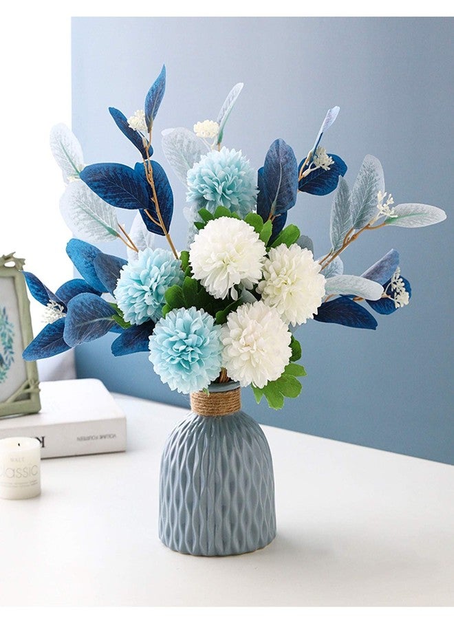 NAWEIDA Artificial Flowers with Ceramic Vase Faux Hydrangea Flower Arrangements Table Centerpieces for Home Garden Party Wedding Decoration - Image 5