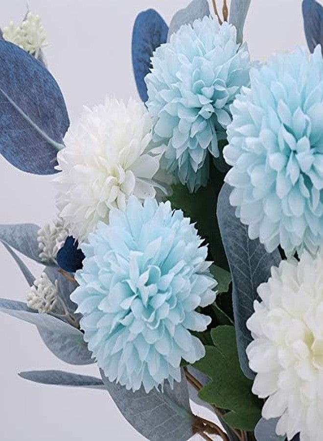 NAWEIDA Artificial Flowers with Ceramic Vase Faux Hydrangea Flower Arrangements Table Centerpieces for Home Garden Party Wedding Decoration - Image 4