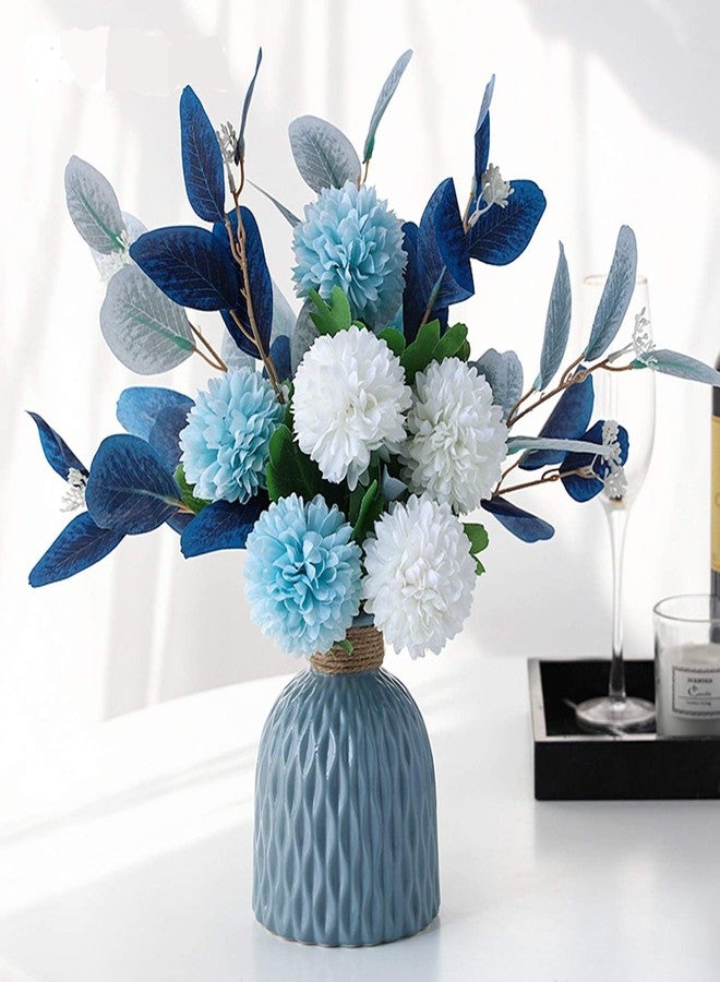 NAWEIDA Artificial Flowers with Ceramic Vase Faux Hydrangea Flower Arrangements Table Centerpieces for Home Garden Party Wedding Decoration - Image 3