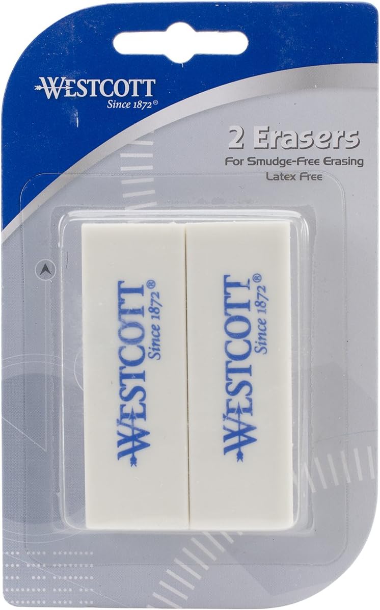 Westcott Westcott Eraser 2Pack White Standard 14610 - Image 1