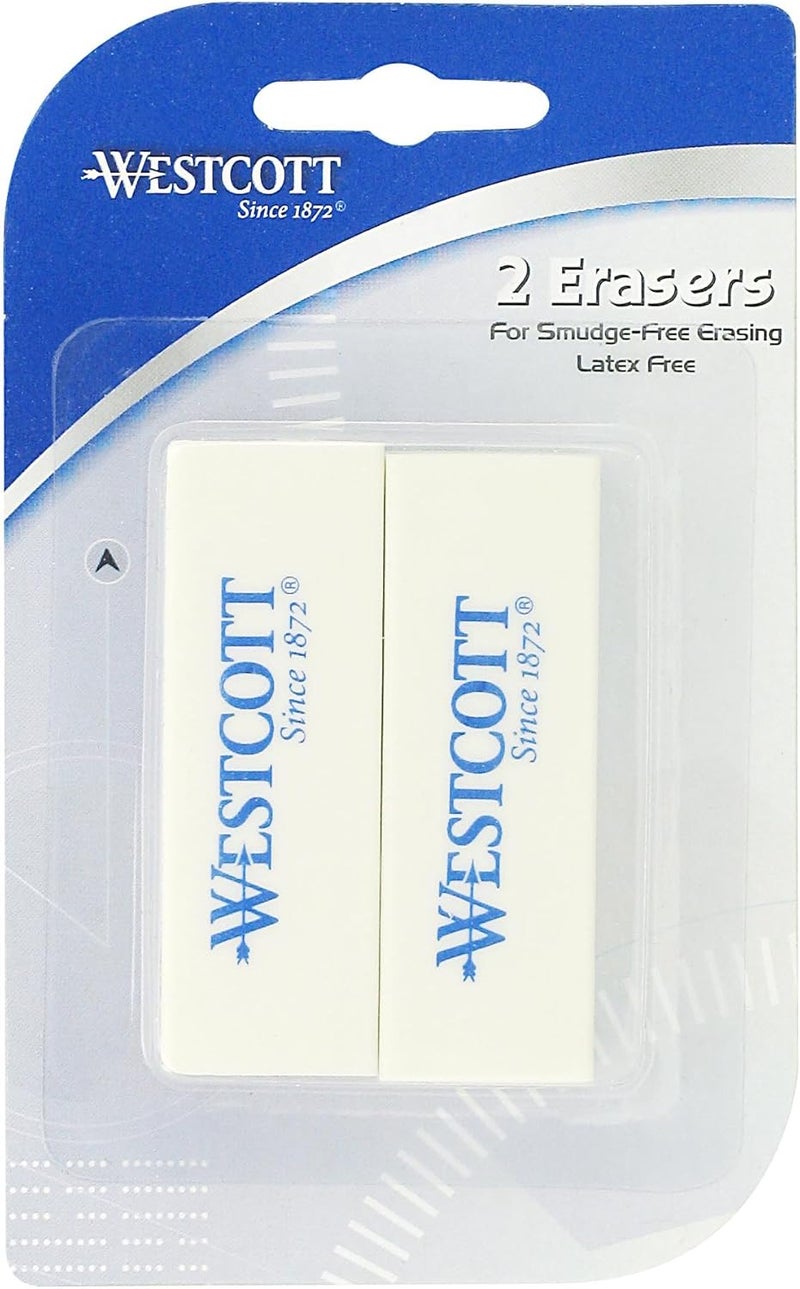 Westcott Westcott Eraser 2Pack White Standard 14610 - Image 2