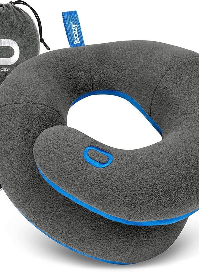 BCOZZY 8-12 Y/O Kids Travel Neck Chin Supporting Pillow for Traveling in a Car seat, Provides Double Support for Toddlers in Road Trips, Must Have Travel Essential, Carry Bag, Medium Size, Gray - Image 1
