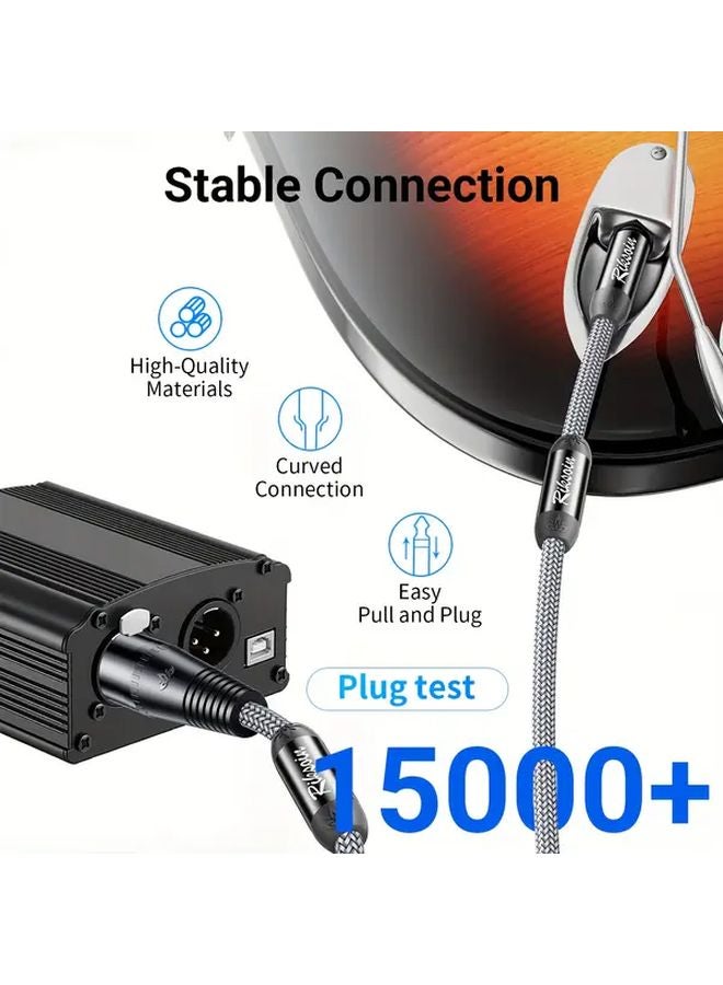 Quarter Inch TS to XLR Male Audio Cable 5m Unbalanced for Microphone Mixer Amplifier - Image 3