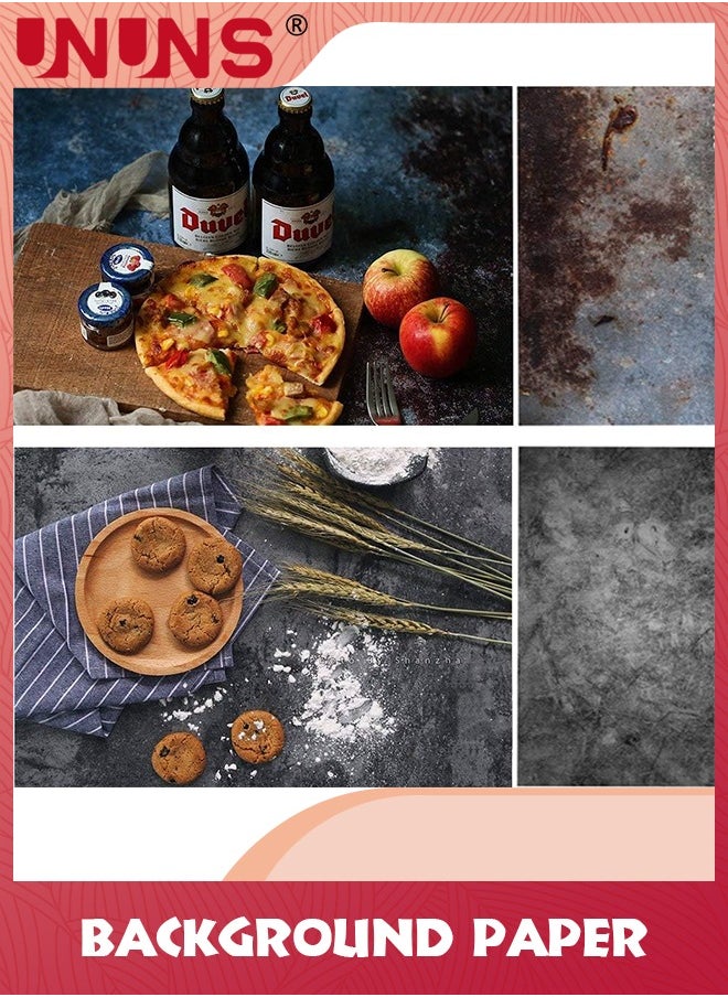 UNUNS 3pcs Double Sided Photography Background,(22x35.4 Inch) 6 Patterns Wood Marble Textures Waterproof Paper,Tabletop Backdrop for Food Jewelry Cosmetics Makeup Photo Shoot  - Image 2
