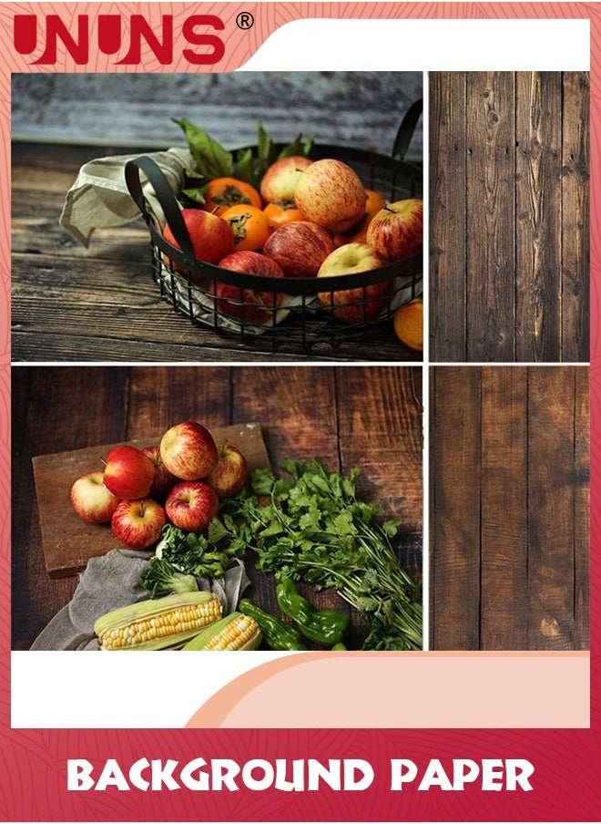 UNUNS 3pcs Double Sided Photography Background,(22x35.4 Inch) 6 Patterns Wood Marble Textures Waterproof Paper,Tabletop Backdrop for Food Jewelry Cosmetics Makeup Photo Shoot  - Image 3