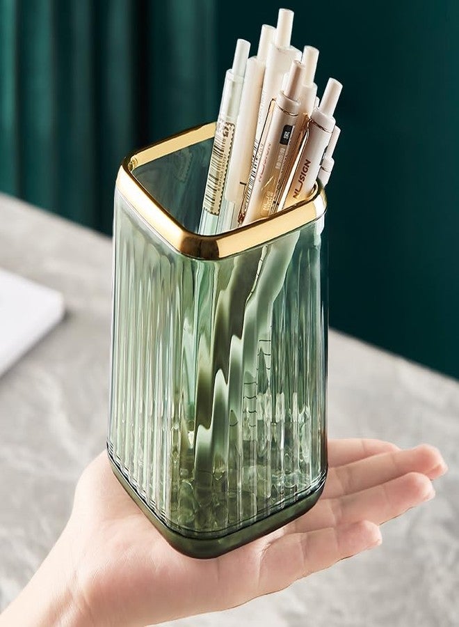 Daphilly Pen Pencil Holder for Desk with 18 Pcs Colored Pencils, Desk Pen Pencil Organizer Desktop Supplies and Accessories for Women, Pen Cup Pencil Caddy for Office Home Art Supply (dark green) - Image 3