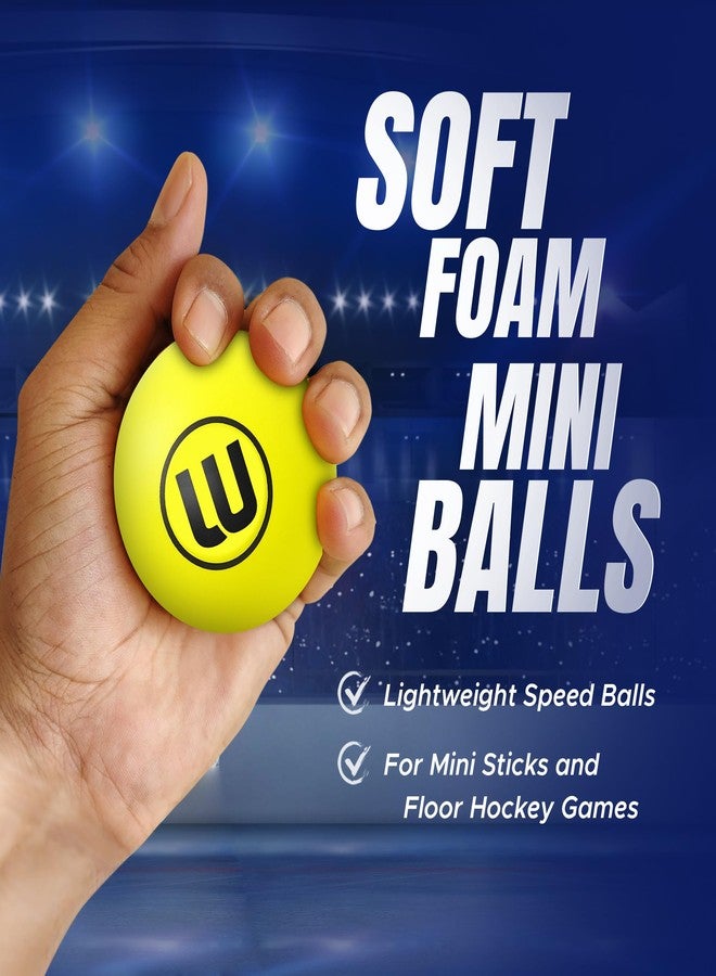 Winnwell Knee Hockey Foam Balls - Indoor Mini Stick Hockey Balls for Kids - Soft Foam 4-Pack with Drawstring Bag - 2" Diameter Ball - Image 3
