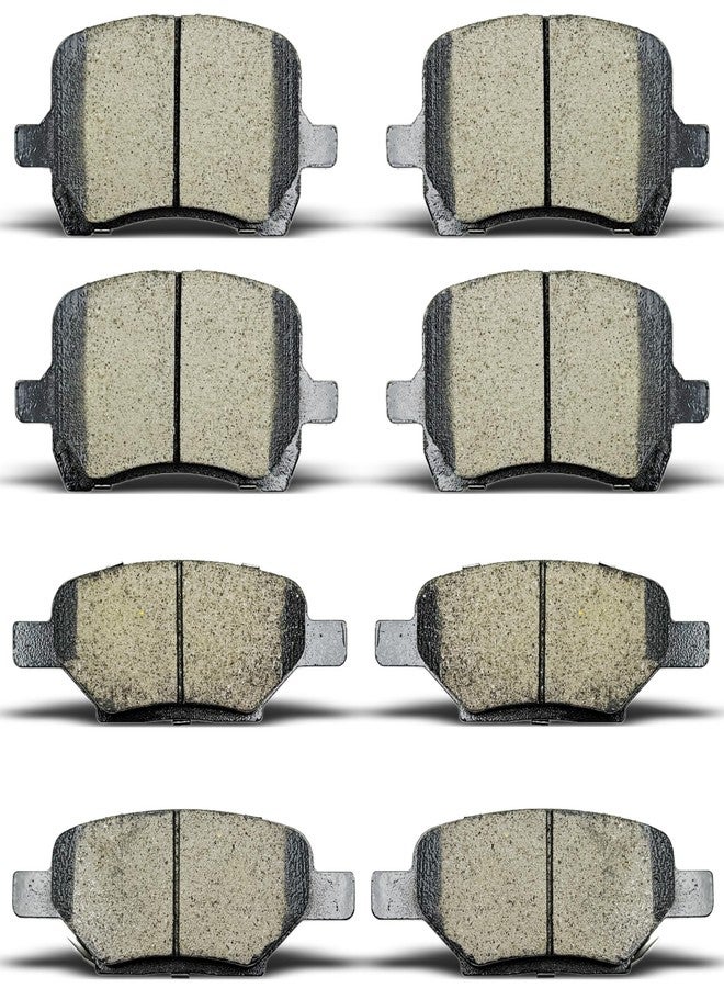 ALADICHE Front Rear Ceramic Brake Pad Set Compatible with 2008 Chevrolet Cobalt,2004-2012 Chevrolet Malibu,2007-2009 Pontiac G5, 2006-2010 Pontiac G6,2007-2009 Saturn Aura - Image 1