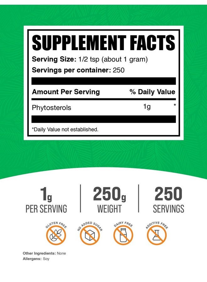BulkSupplements.com Phytosterols Powder - Phytosterols Supplement, Beta Sitosterol Supplement - Sourced from Soy, Gluten Free, 1g per Serving, 250g (8.8 oz) (Pack of 1) - Image 2